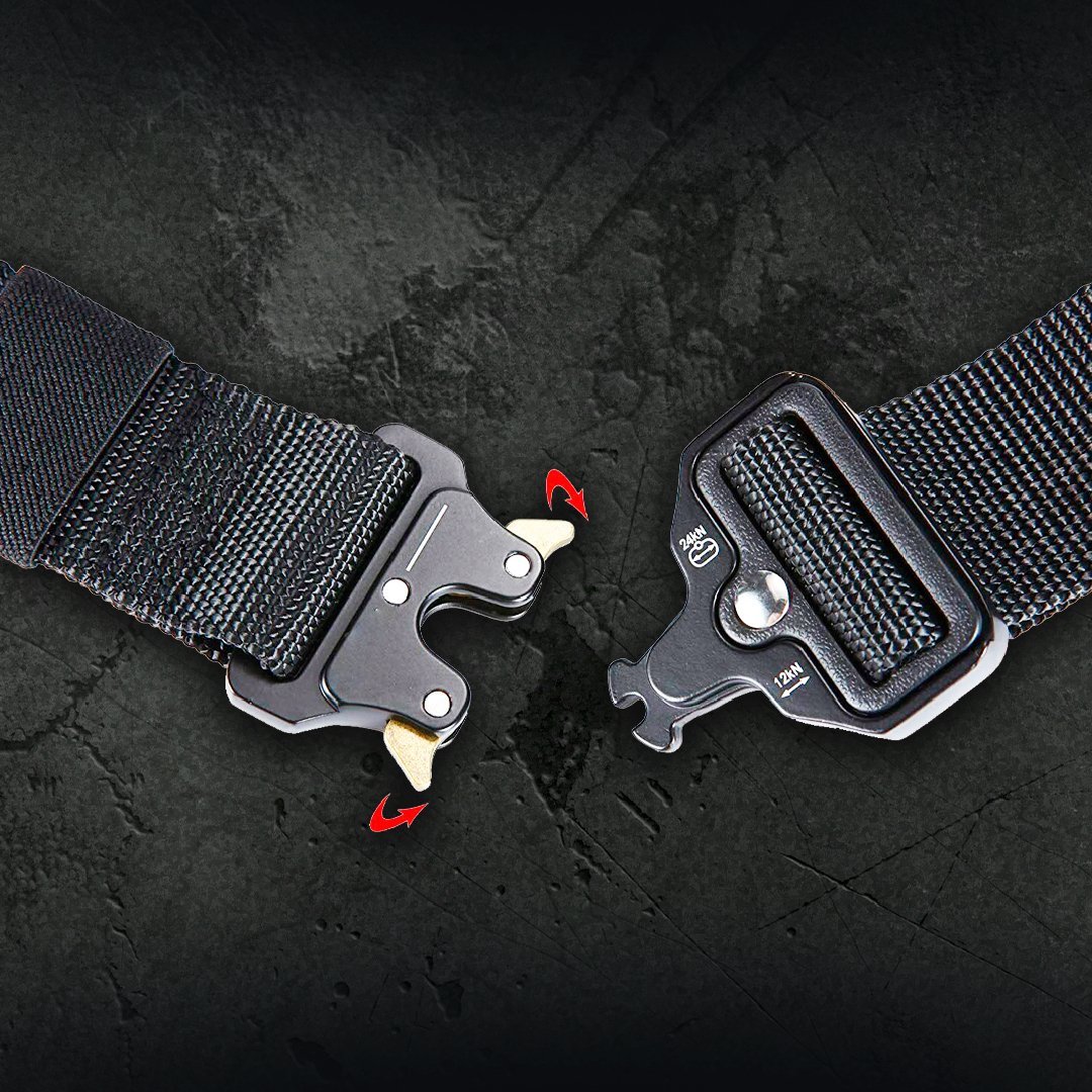 Black Tactical Belt Heavy Duty - TX Tactic Pro