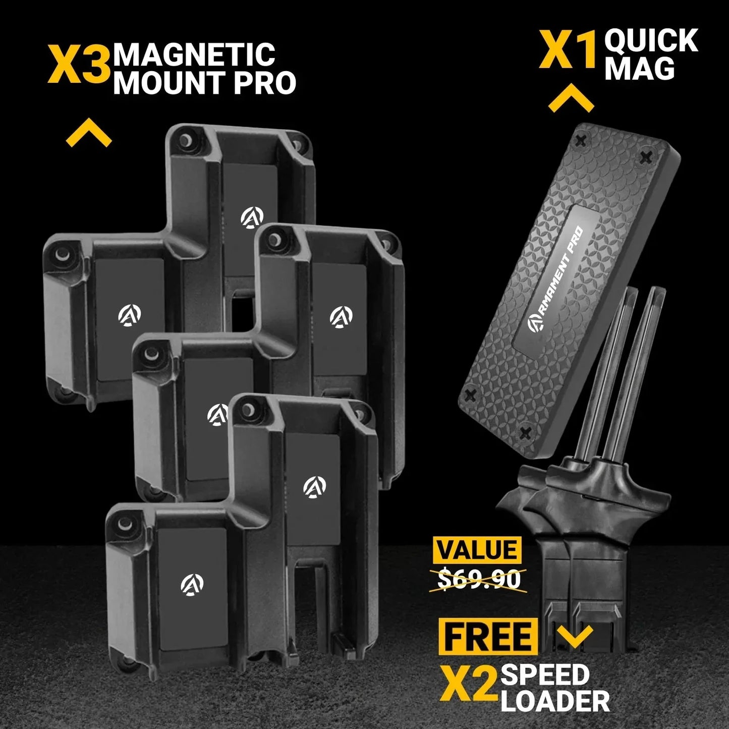 Buy 3 Magnetic Mount Pro + 1 Quick Magnet & Get 2 Speed Loader Free - TX Tactic Pro